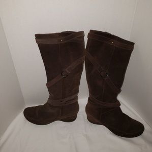 Me Too Brown Suede Leather, Knee High Boots